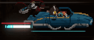 Pixel Art Person Riding Car GIF