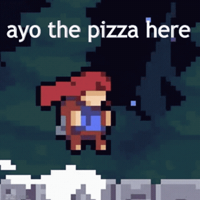 Pixel Art Person Saying Ayo The Pizza Here GIF