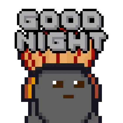Pixel Art Person Saying Good Night Sticker