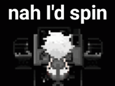 Pixel Art Person Saying Nah I'd Spin GIF