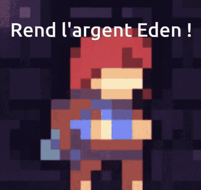 Pixel Art Person Saying Rend L'argent Eden GIF
