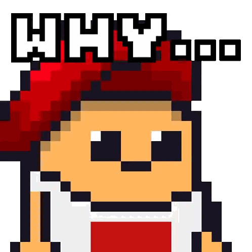 Pixel Art Person Saying Why Boo Sticker