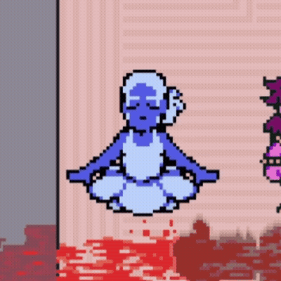 Pixel Art Person Sitting In Lotus Position Eyes Closed GIF