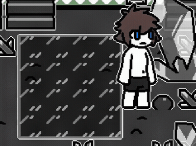 Pixel Art Person Standing In Front Of Black Wall GIF