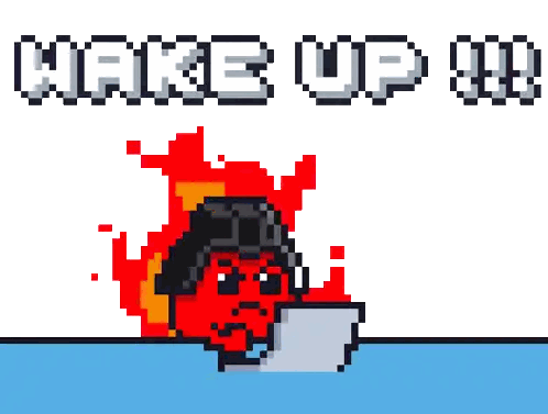 Pixel Art Person Wake Up Sticker