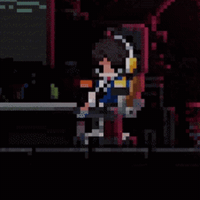 Pixel Art Person Wearing Headphones GIF