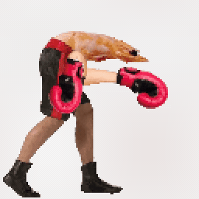 Pixel Art Person With Boxing Gloves GIF