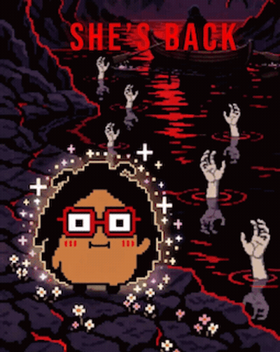 Pixel Art Person With Glasses She's Back GIF