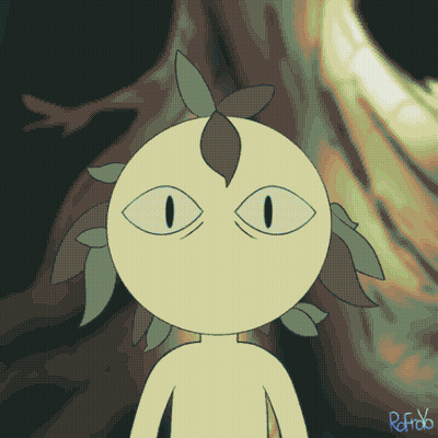 Pixel Art Person With Leaf Hair GIF