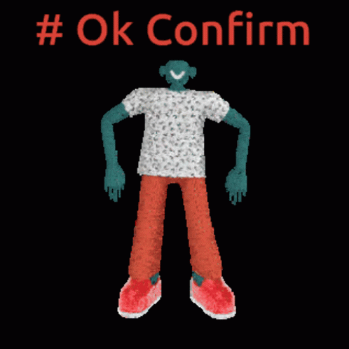Pixel Art Person With Ok Confirm Written Above GIF