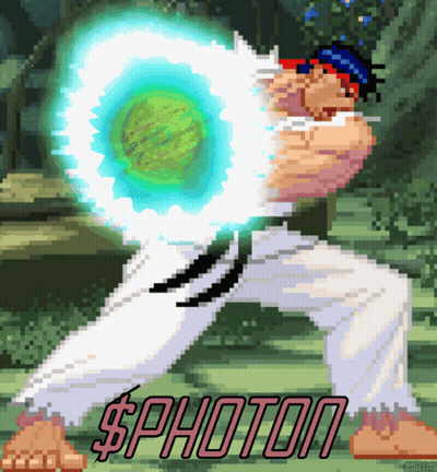 Pixel Art Person With Photon Text GIF