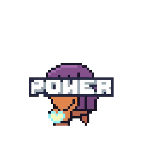 Pixel Art Person With Power Of Love Sticker