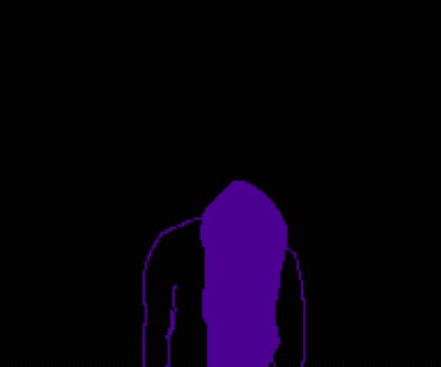 Pixel Art Person With Purple Hair Covering Face GIF