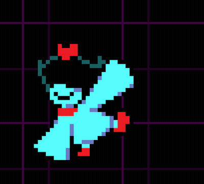 Pixel Art Person With Red Bow Tie GIF