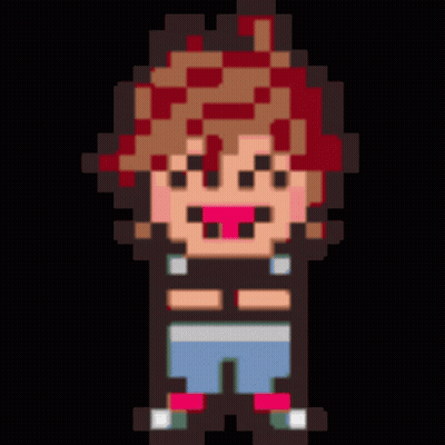 Pixel Art Person With Red Hair GIF