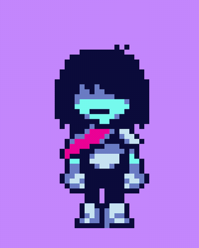 Pixel Art Person With Scarf GIF