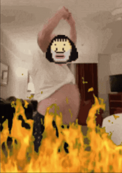 Pixel Art Person With Smiley Face GIF
