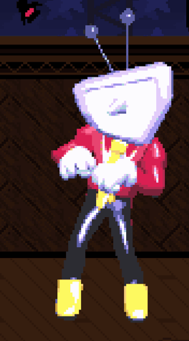 Pixel Art Person With White Head GIF