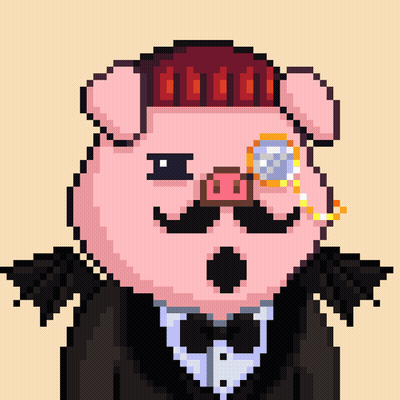 Pixel Art Pig With Glasses And Hat GIF