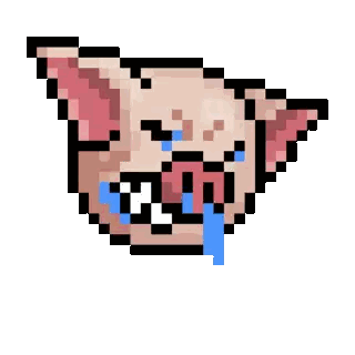 Pixel Art Pig With Tears From Mouth Sticker