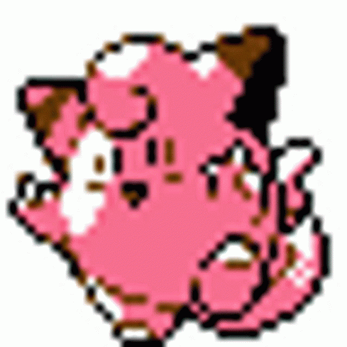 Pixel Art Pink Cat With Brown Ears And White Face GIF