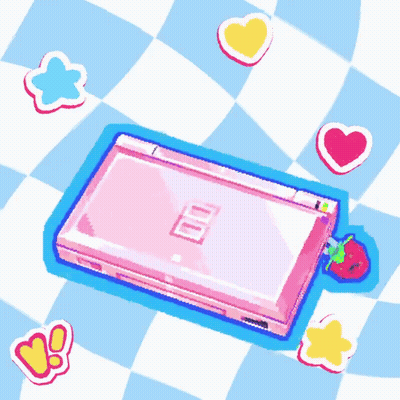 Pixel Art Pink Nintendo DS Game Console
