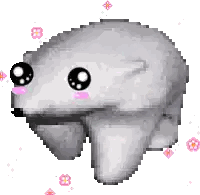 Pixel Art Polar Bear With Pink Cheek Sticker