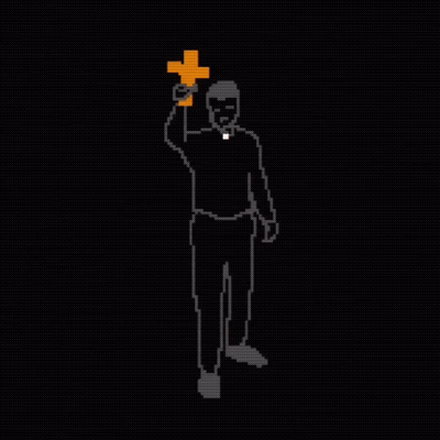 Pixel Art Priest Holding Cross GIF