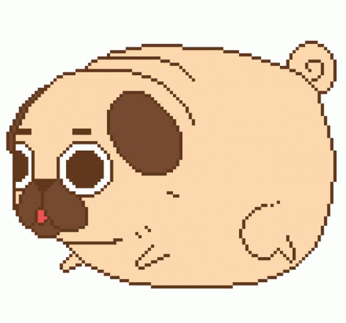 Pixel Art Pug Dog With Red Tongue GIF