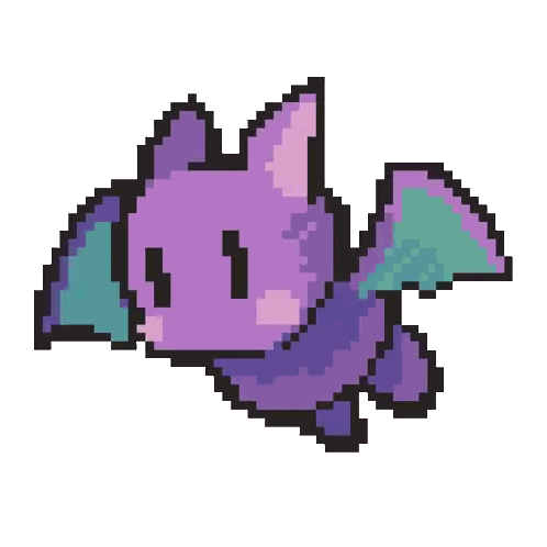 Pixel Art Purple Bat Sticker
