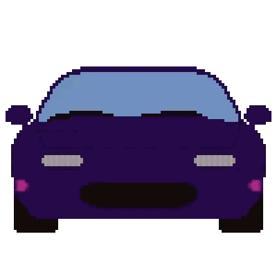 Pixel Art Purple Car With Blue Windshield Sticker