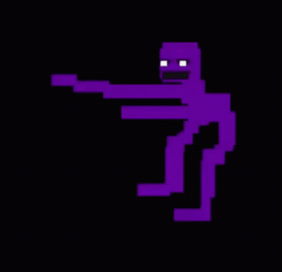 Pixel Art Purple Man Holding Gun GIF