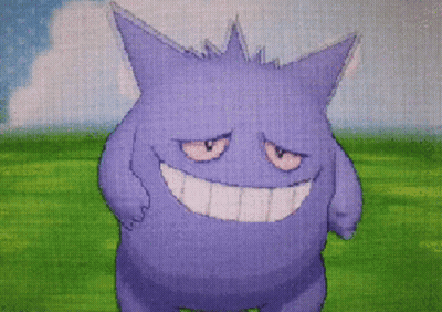 Pixel Art Purple Monster With Big Smile GIF
