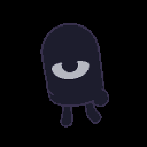 Pixel Art Purple Monster With White Mouth And Gray Nose GIF