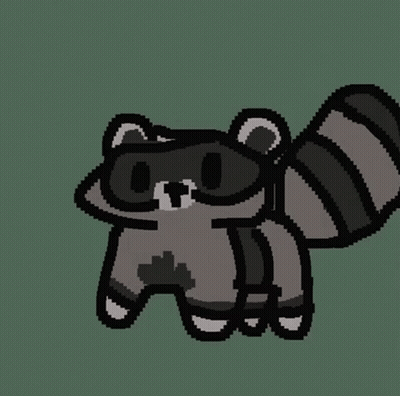 Pixel Art Raccoon With Long Tail GIF