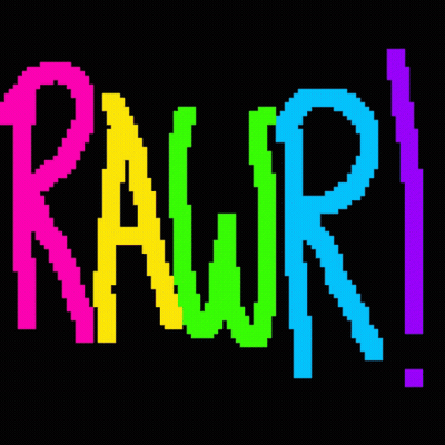 Pixel Art Rainbow Rawr GIF