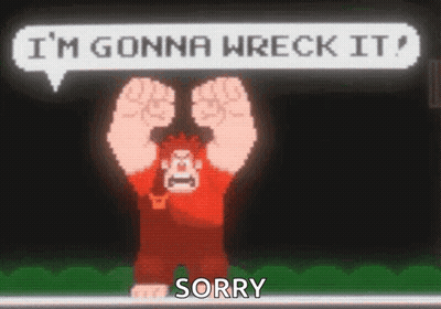 Pixel Art Ralph Wreck It Saying I'm Gonna Wreck It Sorry GIF
