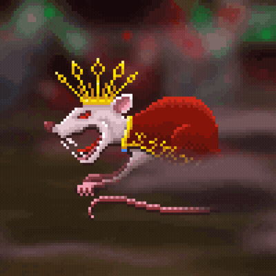 Pixel Art Rat With Crown And Cape GIF