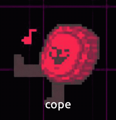 Pixel Art Red Ball With Face And Music Note GIF