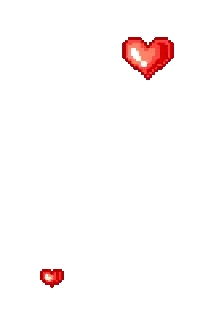 Pixel Art Red Heart Surrounded By Smaller Hearts Sticker