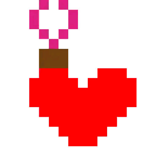 Pixel Art Red Heart With Pink Heart Sticker