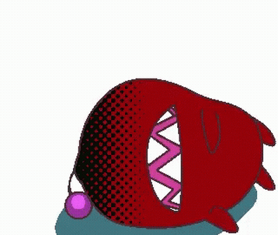 Pixel Art Red Monster With Purple Ball Coming Out Of Mouth GIF