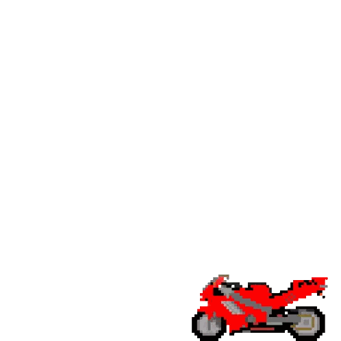 Pixel Art Red Motorcycle Sticker