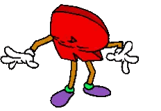 Pixel Art Red Object With Arms And Legs Sticker