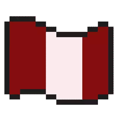 Pixel Art Red Rectangle With White Stripe Sticker