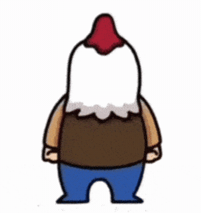 Pixel Art Red Rooster Yellow Beak GIF