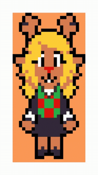 Pixel Art Reindeer With Blonde Hair GIF
