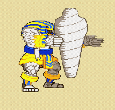 Pixel Art Robot Holding Shield GIF