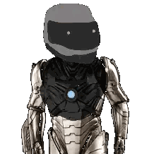 Pixel Art Robot With Helmet Sticker