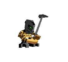 Pixel Art Robot With Shovel Sticker